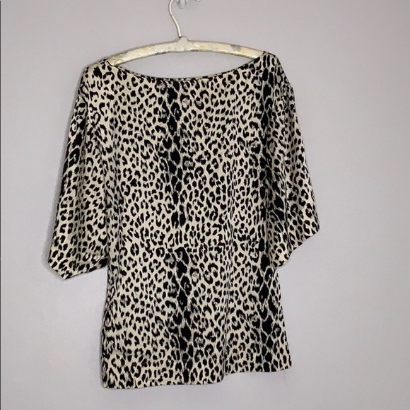 SCOOP Beach Cheetah Stretch cover up blouse small with sash belt - Picture 3 of 7